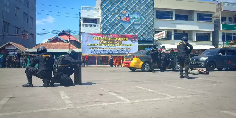 Polres Baubau Gelar Simulasi Pengamanan Pemilu 2019