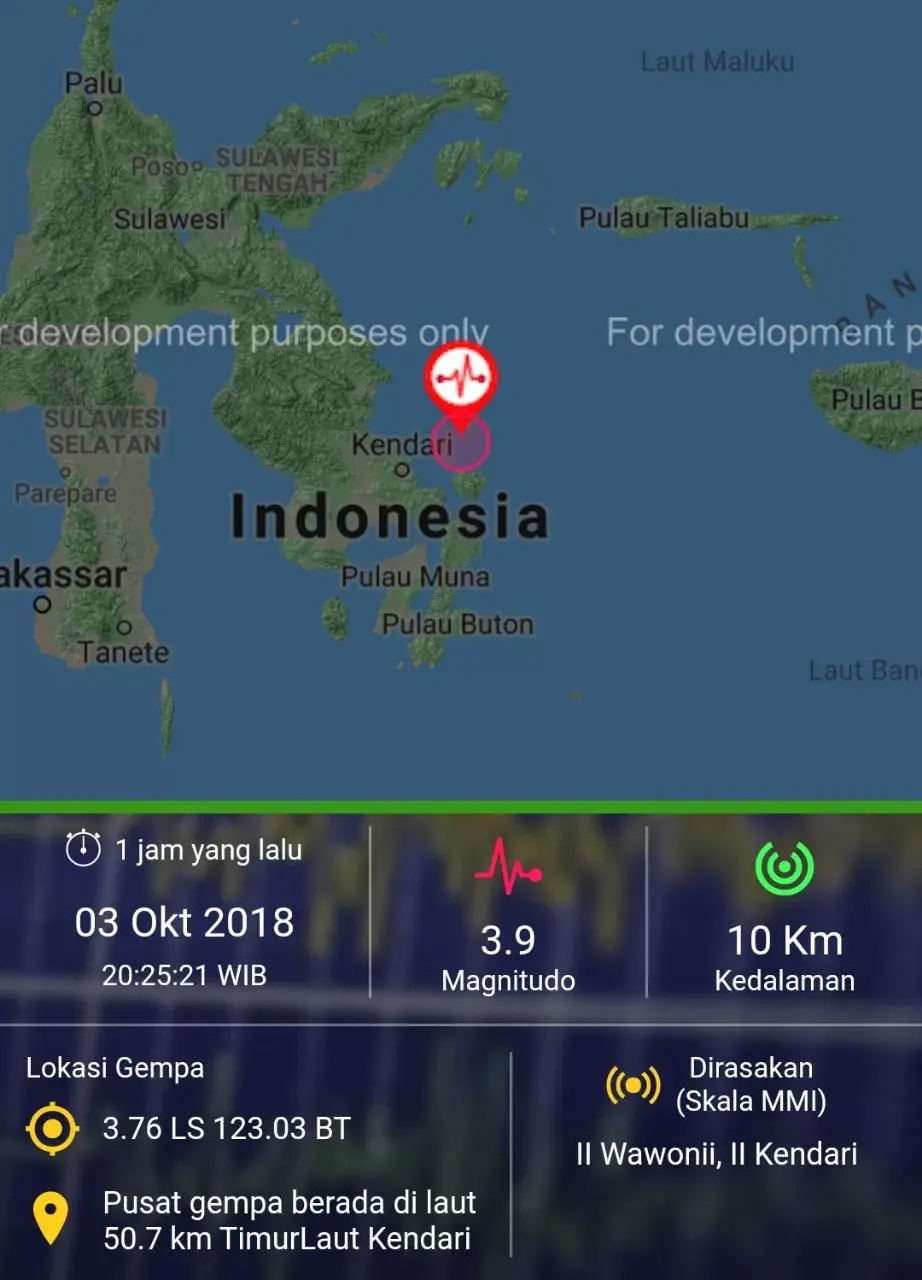 Gempa Guncang Kendari dan Pulau Wawonii