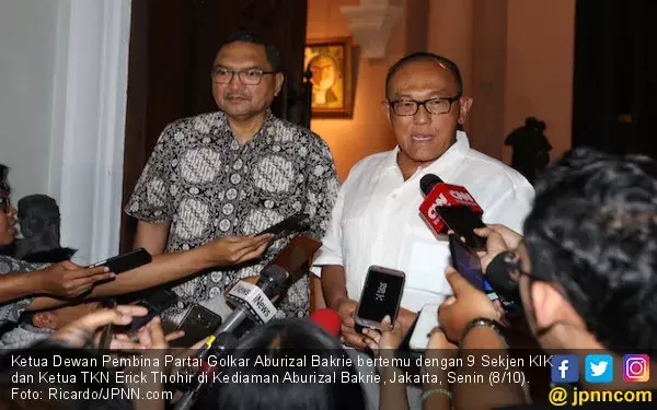 Aburizal Bakrie Temui Erick Thohir, Golkar Berupaya Menangkan Jokowi-Ma'ruf