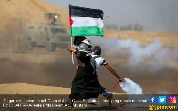 Tentara Israel Mengganas Tembak Warga Palestina dengan Peluru Aktif