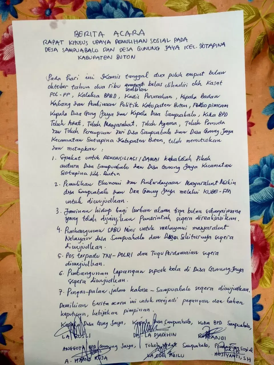 Dua Desa Terdampak Konflik Sosial di Buton Rapat Khusus, Ini Kesepakatannya...