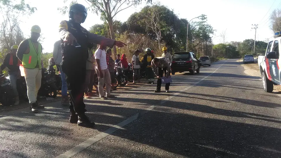 Kecelakaan Beruntun di Depan Pertamina TBBM Baubau