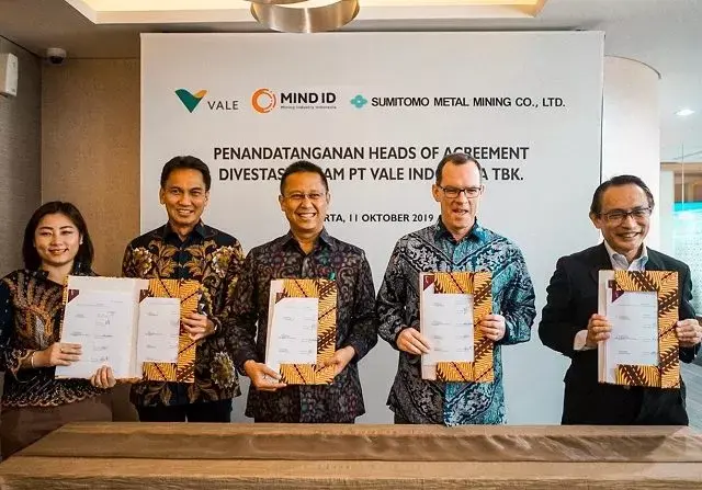 MIND ID dan Vale Teken HoA Pengambilalihan 20 Persen Saham Divestasi