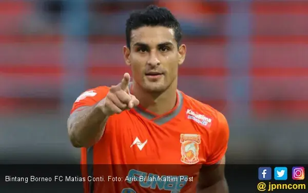Penyerang Asing Borneo FC Matias Conti Sedang Kecewa