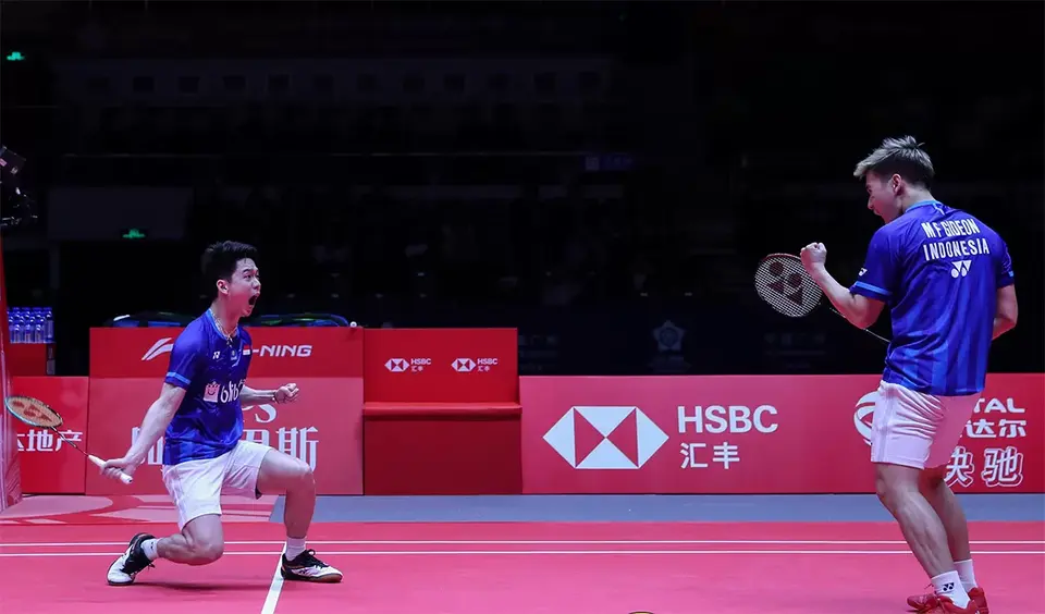 Minions Emosional Sambut Kemenangan Pertama di BWF World Tour Finals 2019