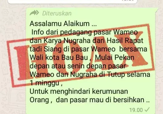 Beredar Informasi Pasar Ditutup, Diskominfo Baubau: Itu Hoaks