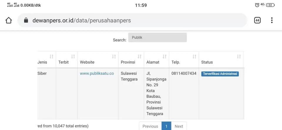 Publiksatu.co Lolos Verifikasi Administrasi di Dewan Pers