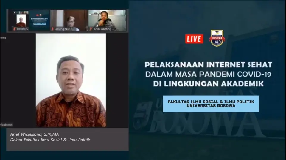 Fisipol Unibos Gelar Webinar Internet Sehat dalam Masa Pandemi Covid-19