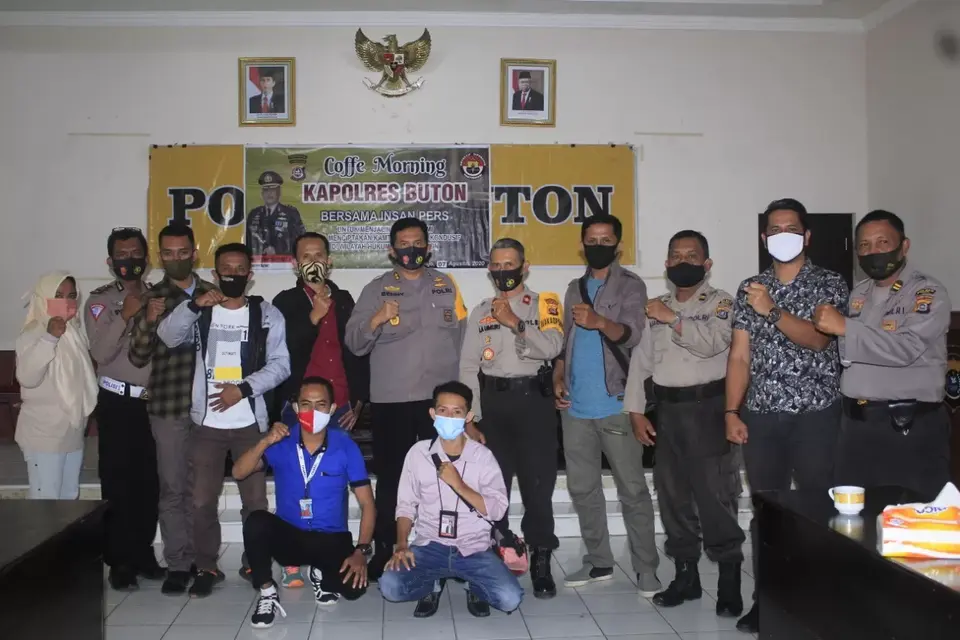 Coffe Morning Bersama Insan Pers, Kapolres Buton: Kita Bermitra