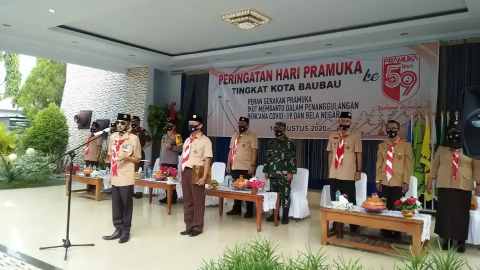 HUT Pramuka ke-59, Pramuka Baubau Diminta Ambil Peran Cegah Penyebaran Covid-19