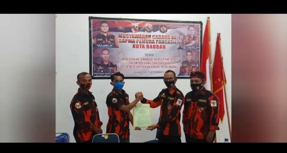 Hendri Ruben Gelong Pimpin Sapma Pemuda Pancasila Baubau Periode 2020-2022
