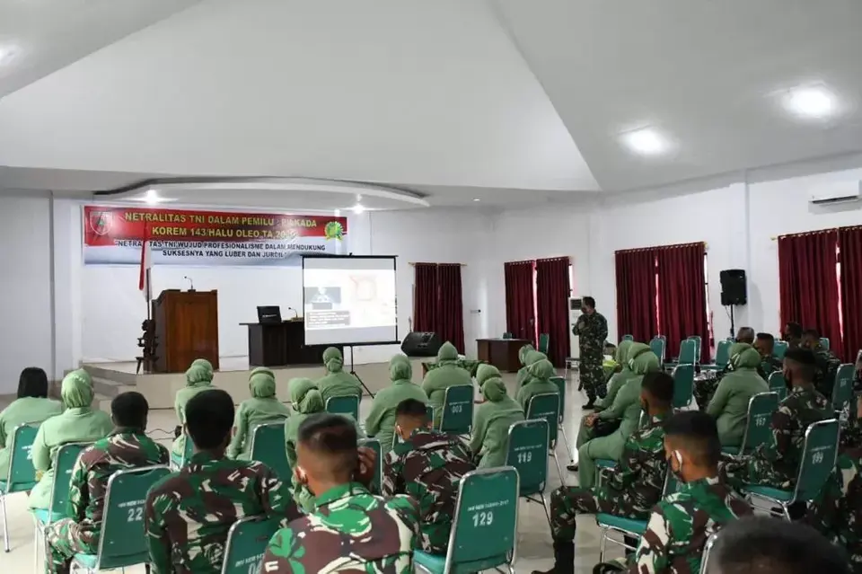 Jelang Pilkada, Korem 143/HO Gelar Pembinaan Netralitas TNI