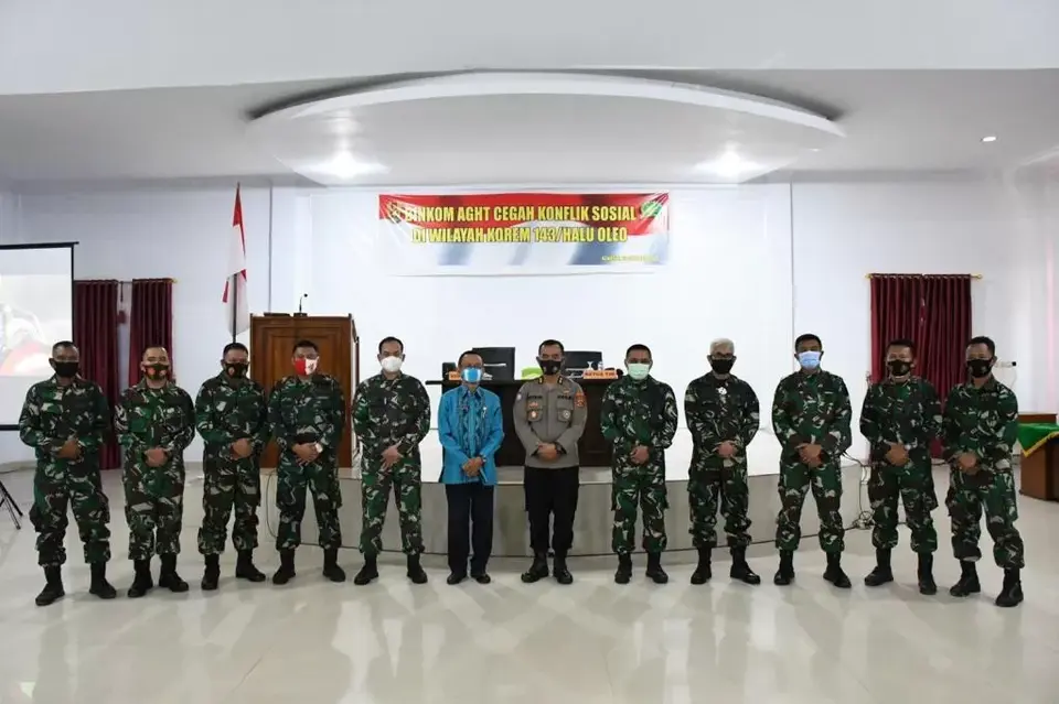 Korem 143/HO Gelar Binkom AGHT Cegah Konflik Sosial