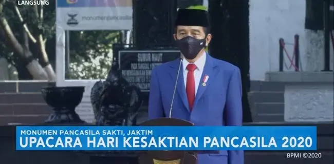 Dengan Protokol Kesehatan, Jokowi Pimpin Upacara Peringatan Hari Kesaktian Pancasila di Lubang Buaya