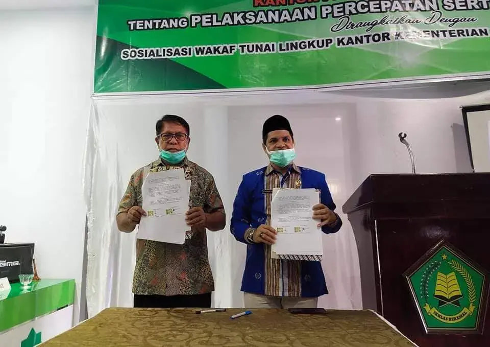BWI dan BPN Baubau Tanda Tangan MoU Percepatan Sertifikasi Tanah Wakaf