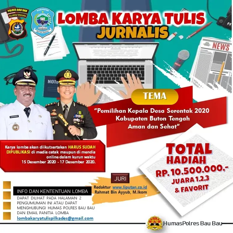 Pilkades Serentak di Buteng, Polres Baubau Gelar Lomba Karya Tulis Jurnalis