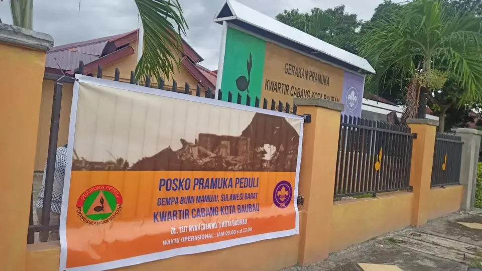 Pramuka Peduli Kota Baubau Buka Posko Donasi Untuk Korban Gempa Sulawesi Barat