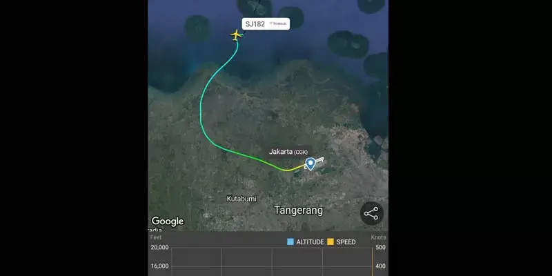 Dalam Pesawat Sriwijaya Air SJ-182 Terdapat 62 Orang, 12 Kru Dan Tiga Bayi
