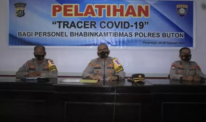 Bhabinkamtibmas Polres Buton Jalani Pelatihan Tracer Covid-19