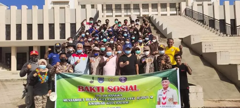 Jelang Ramadan, Pramuka Baubau Baksos di Islamic Centre
