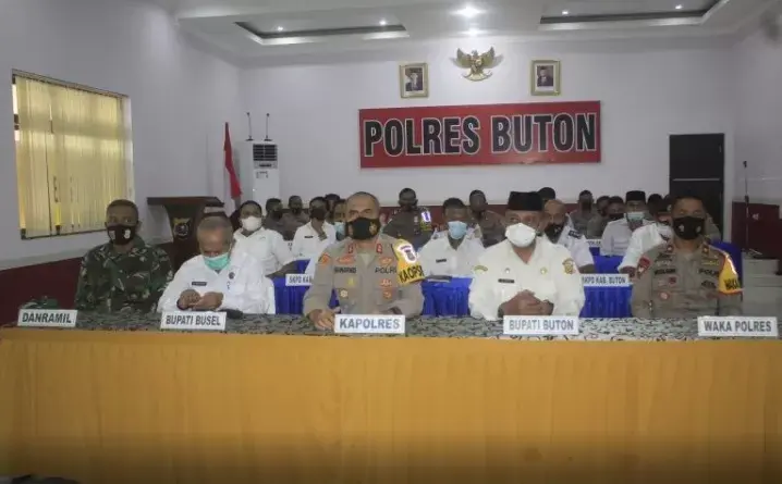 Polres Buton Ikut Rakor Lintas Sektor Kesiapan Pengamanan Perayaan Idul Fitri 1442