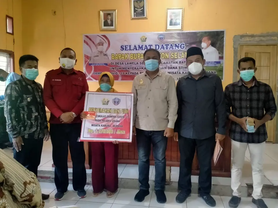 Terdampak Covid-19, 65 Pelaku Usaha Pariwisata Kabura-burana Terima Bantuan Dana Stimulus