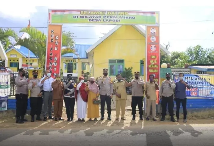 Kapolres Buton Tinjau Pos PPKM Skala Mikro
