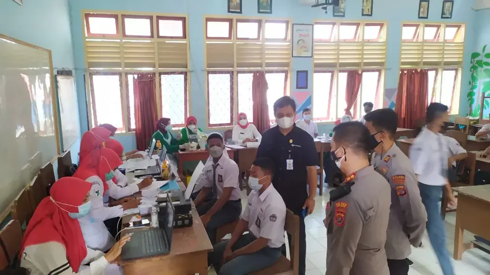 Kapolres Baubau Pantau Vaksinasi Pelajar