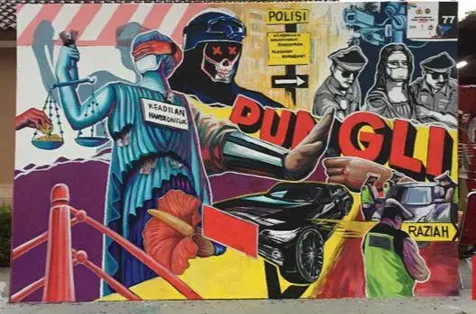 La Ode Umar Juara 1 Lomba Mural Kritik Polri