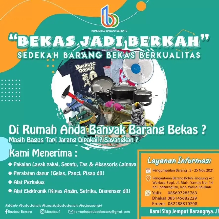 Komunitas Baubau Bersatu Bakal Selenggarakan Bazar Barang Bekas