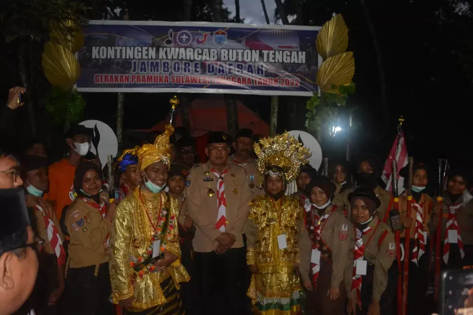 Beri Dukungan Peserta Jamda, Muhammad Yusup Kunjungi Perkemahan Kwarcab Buteng