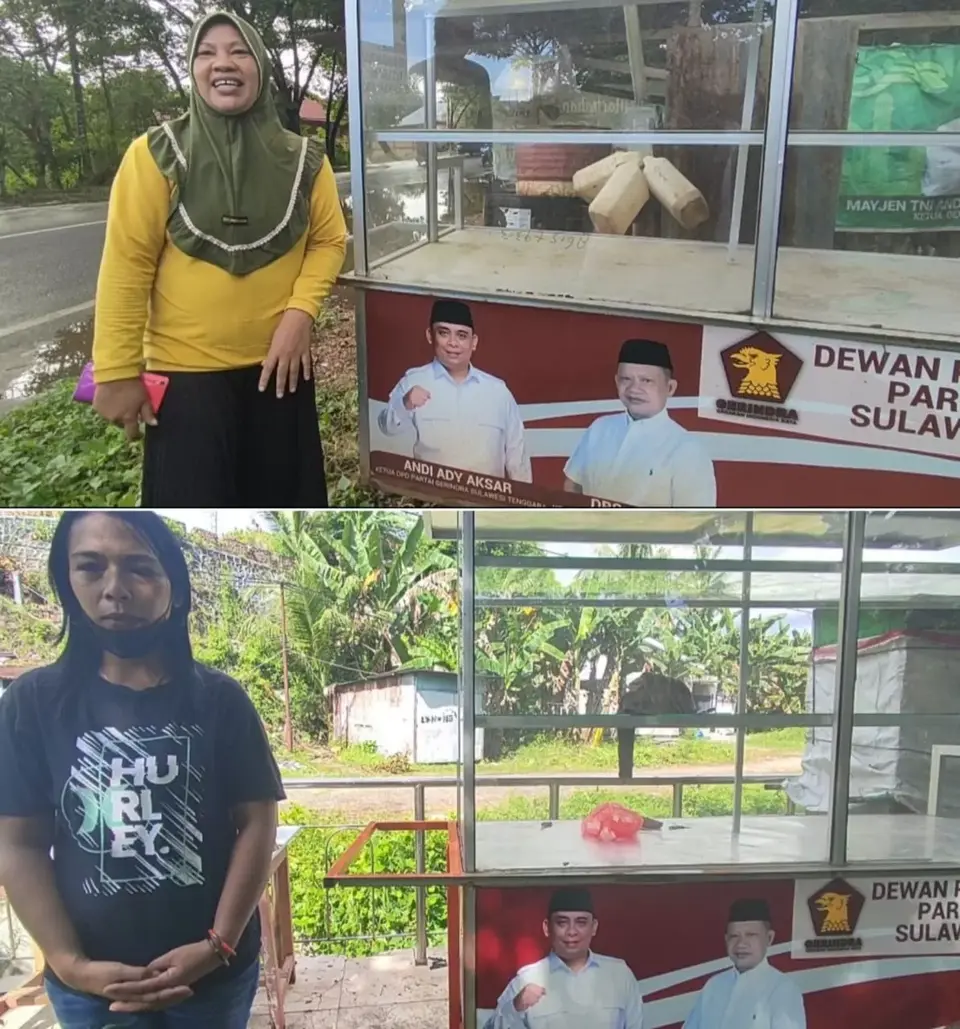 Gerindra Sultra Bagi-bagi Gerobak ke Pelaku UMKM Baubau