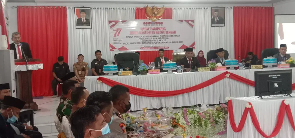 Sambut HUT ke-77 RI, DPRD Buteng Gelar Paripurna Dengarkan Pidato Kenegaraan Presiden