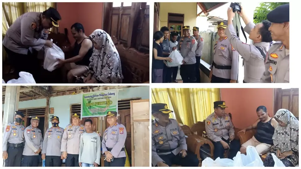 Kapolres Muna Menyerahkan Sembako ke Penyandang Disabilitas