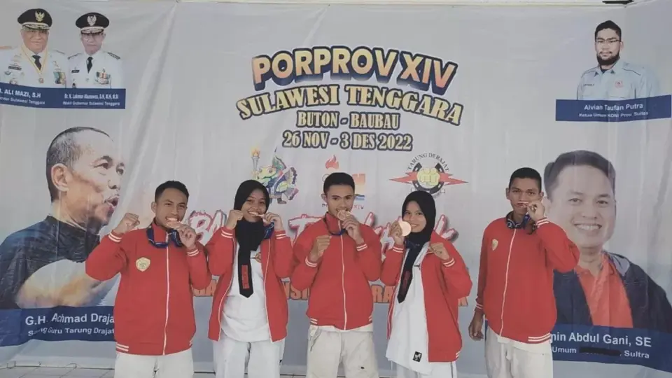 Cabor Tarung Drajat Menyumbangkan 5 Medali Buat Baubau di Porprov Sultra