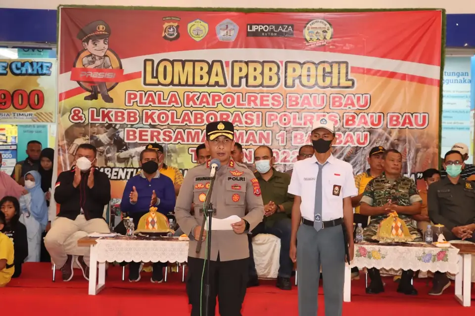 Polres Baubau Gelar Lomba PBB Pocil Kapolres Baubau Cup