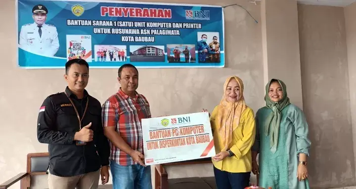 CSR BNI, Disperkimtan Baubau Keciprat Komputer untuk Rusun ASN