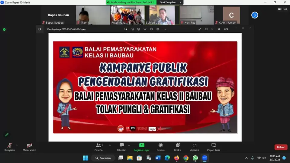 Anti Suap dan Pungli, Bapas Baubau Kampanye Pengendalian Gratifikasi ke WBP Rutan Raha