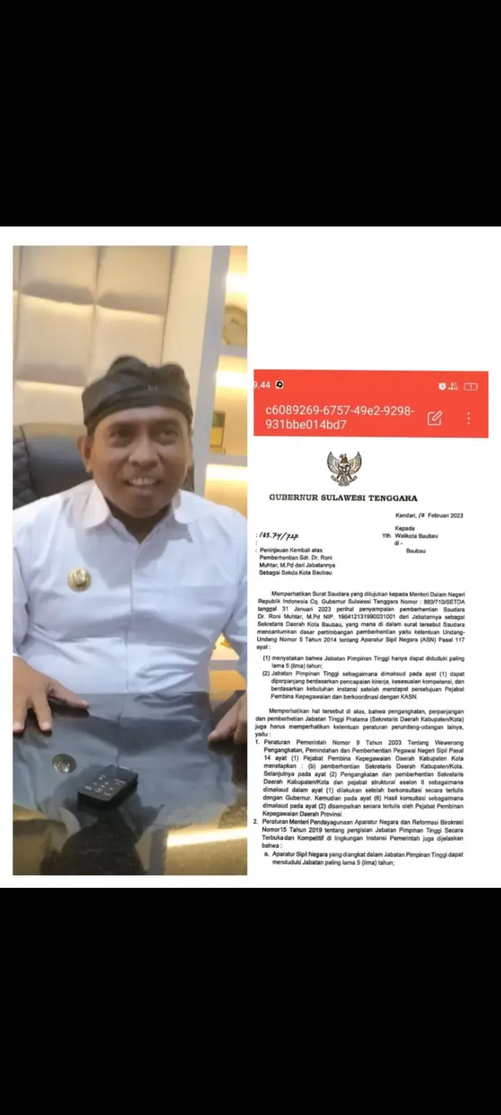 Monianse Ogah Kembalikan Roni Muhtar jadi Sekda Baubau