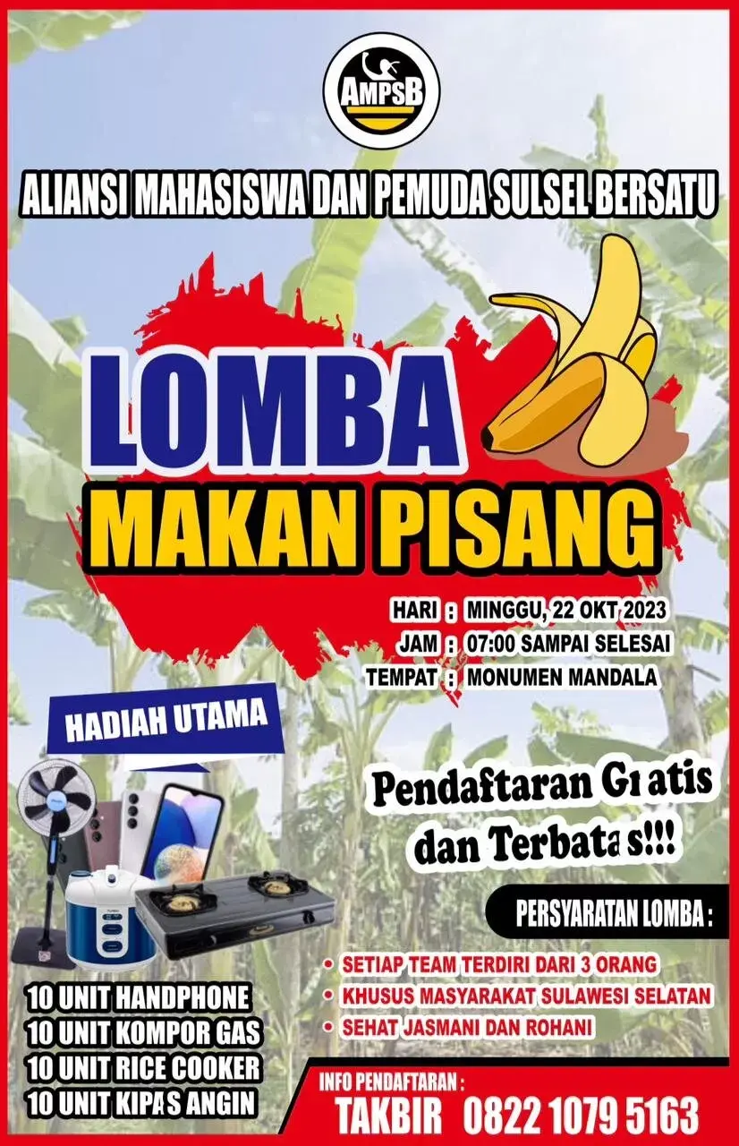 Takbir: Antisipasi Banjir Pisang, Masyarakat Sulsel Latihan Makan Pisang