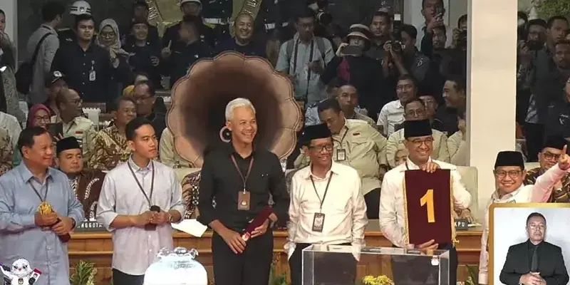 Anies-Muhaimin Nomor 1, Prabowo-Gibran Nomor 2 dan Ganjar-Mahfud Nomor 3