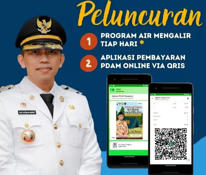 Terobosan Baru, Air Mengalir Tiap Hari dan Pembayaran Online QRIS Diluncurkan