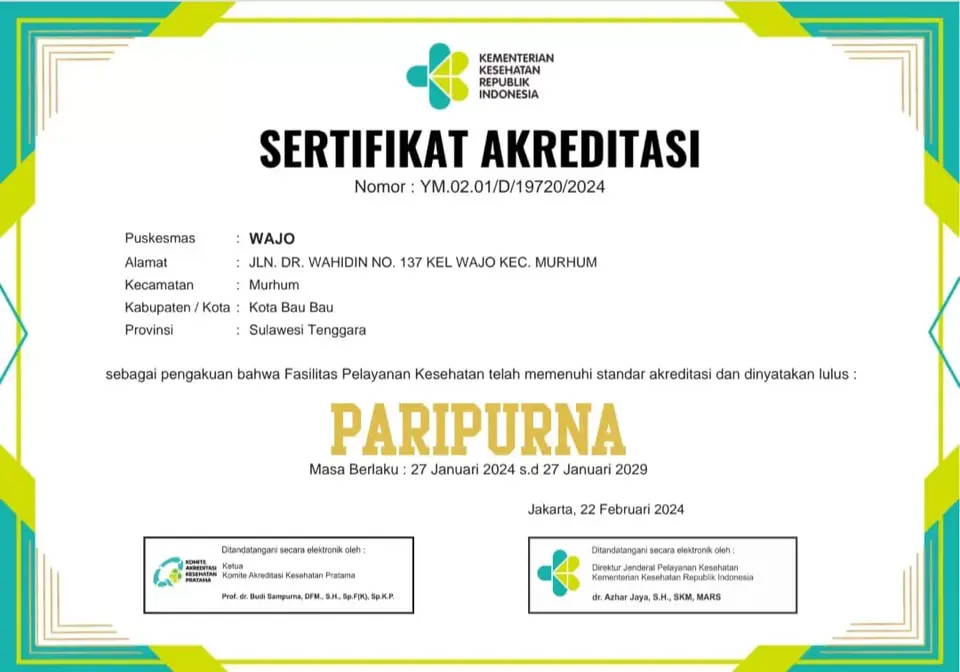 Raih Predikat Paripurna, Puskesmas Wajo Komitmen Tingkatkan Mutu Pelayanan