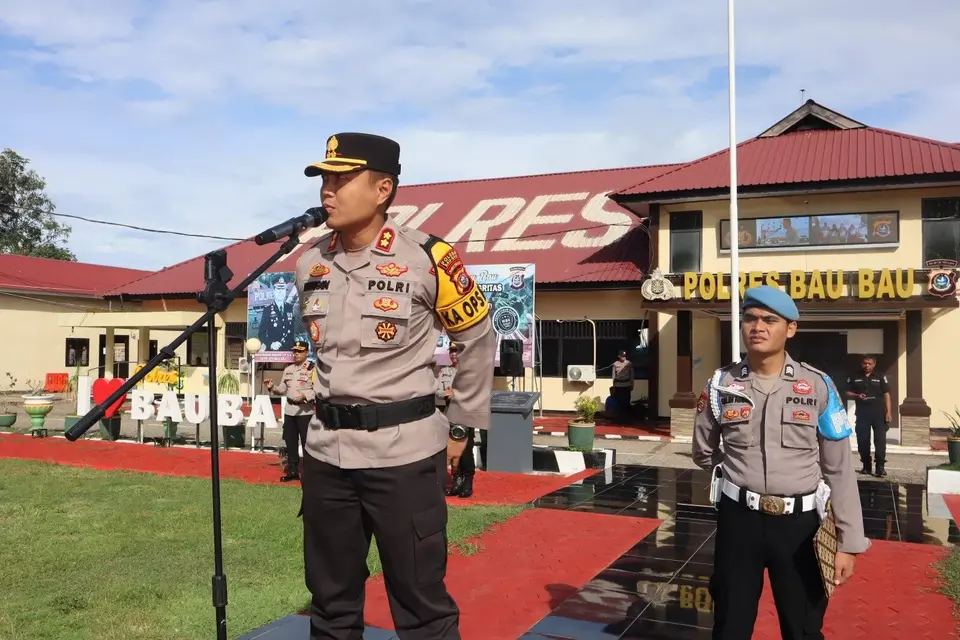 Kapolres Baubau Cek Personil Pengamanan TPS Pemilu 2024