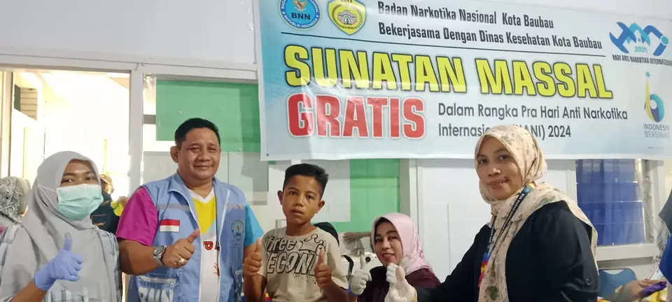 Menyambut HANI 2024, BNN Baubau Gelar Kegiatan Sunatan Masal Gratis