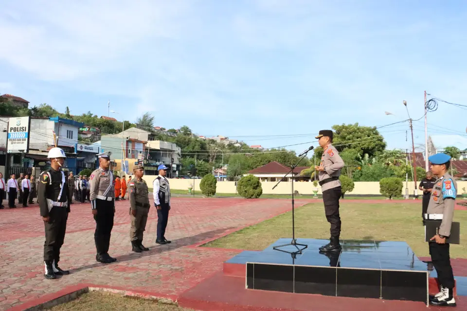 Tertibkan Lalu Lintas, Polres Baubau Gelar Apel