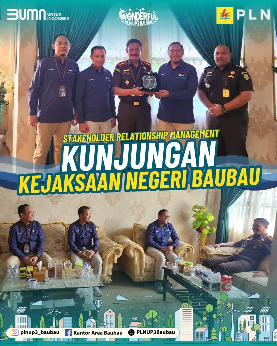 Momentum HBA Ke-64, PT PLN (Persero) UP3 Silaturahmi di Kejaksaan Negeri Baubau