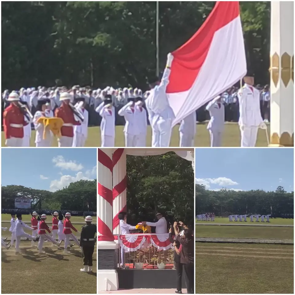 Tanpa Kendala, Paskibraka Muna Sukses Kibarkan Bendera Merah putih