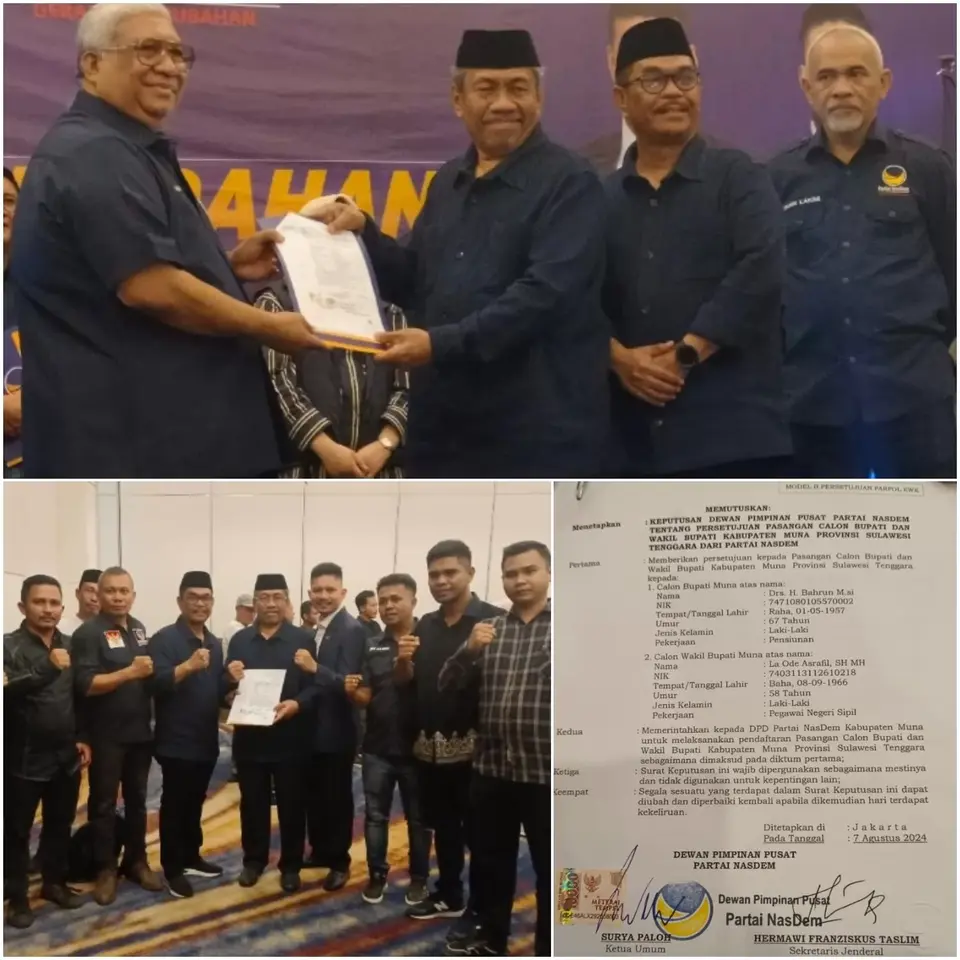 Kantongi B1 KWK Nasdem dan PDI-P, Pasangan BAHTERA Siap Mendaftar 29 Agustus Di KPUD Muna