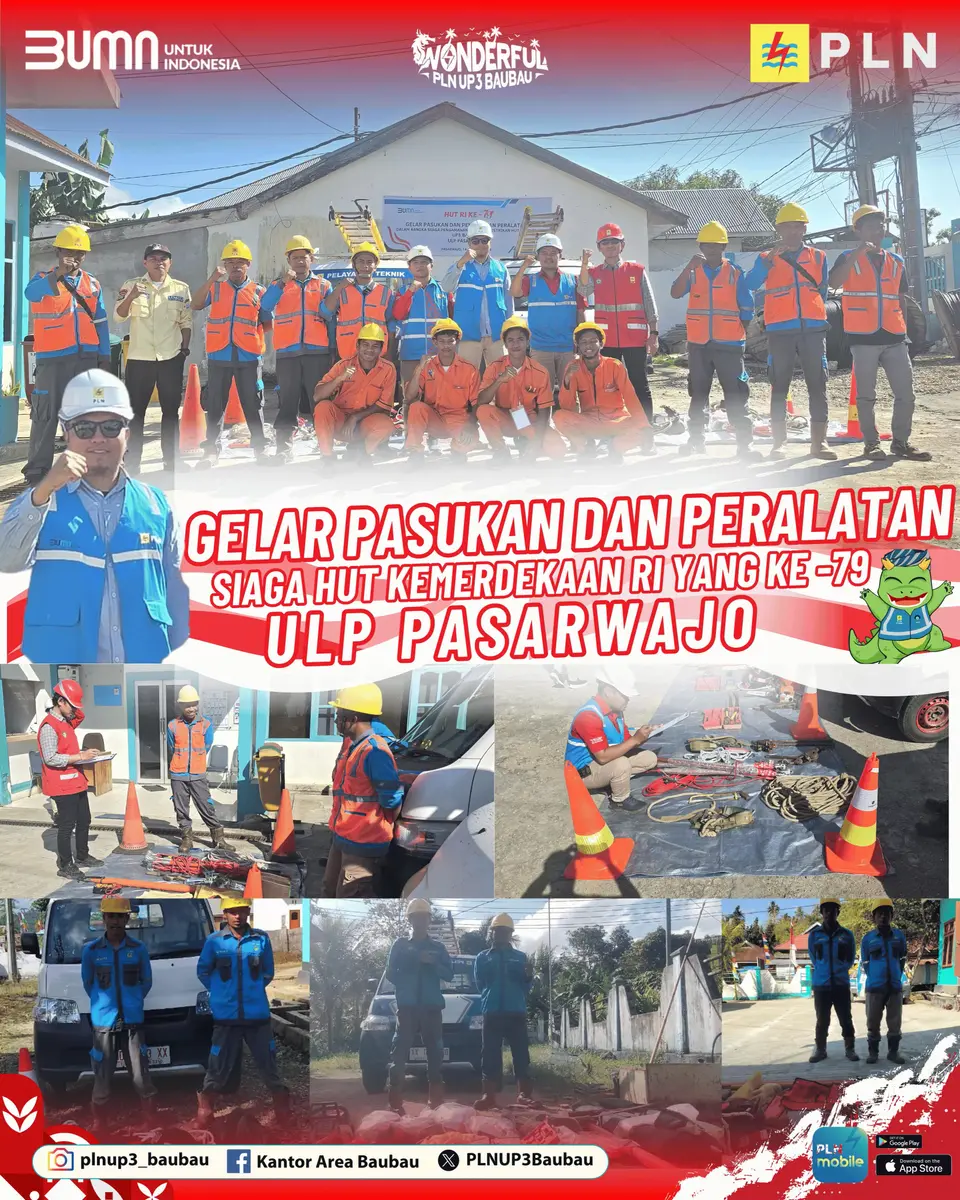 Sukseskan Perayaan HUT Kemerdekaan, ULP Pasarwajo Gelar Pasukan dan Pengecekan Peralatan dalam Kondisi Baik dan Aman